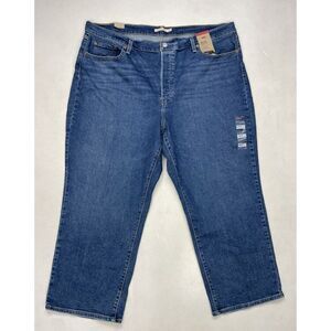 Levi’s Ribcage Straight Ankle Denim Jeans Women Plus Size 24 Blue NWT